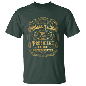 Trump 2024 T Shirt Old No.45 47 US President Whiskey TS09 Dark Forest Green Print Your Wear