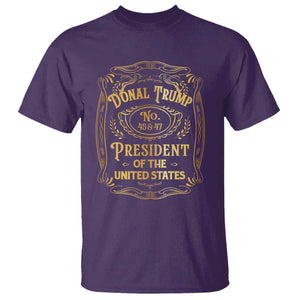 Trump 2024 T Shirt Old No.45 47 US President Whiskey TS09 Purple Print Your Wear