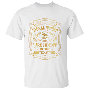 Trump 2024 T Shirt Old No.45 47 US President Whiskey TS09 White Print Your Wear