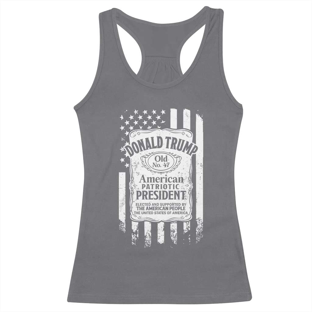 Trump 2024 Racerback Tank Top Old No.47 American Patriotic President TS09 Charcoal Print Your Wear