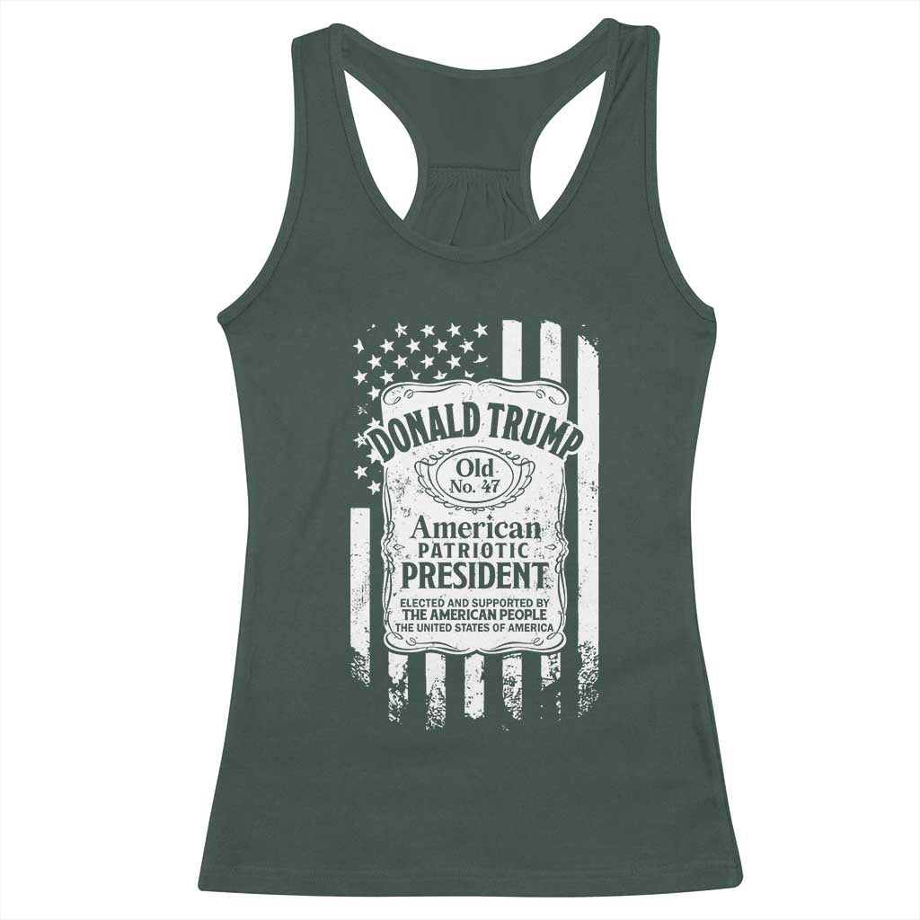 Trump 2024 Racerback Tank Top Old No.47 American Patriotic President TS09 Dark Forest Green Print Your Wear