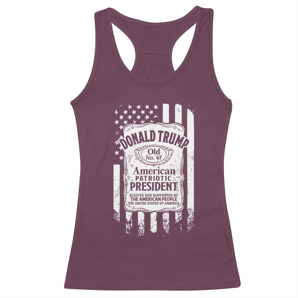 Trump 2024 Racerback Tank Top Old No.47 American Patriotic President TS09 Maroon Print Your Wear