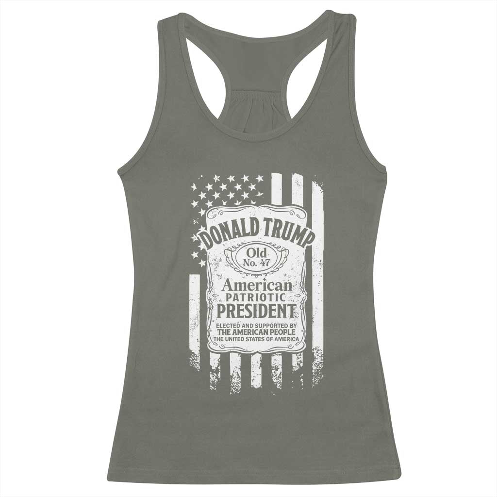 Trump 2024 Racerback Tank Top Old No.47 American Patriotic President TS09 Military Green Print Your Wear