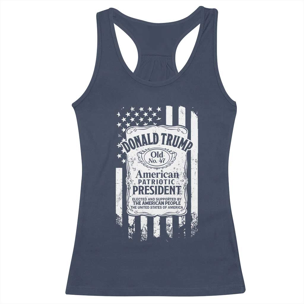 Trump 2024 Racerback Tank Top Old No.47 American Patriotic President TS09 Navy Print Your Wear