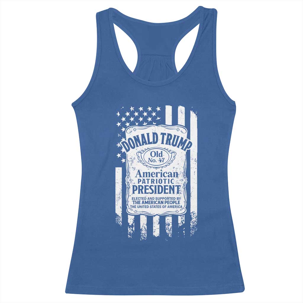Trump 2024 Racerback Tank Top Old No.47 American Patriotic President TS09 Royal Blue Print Your Wear