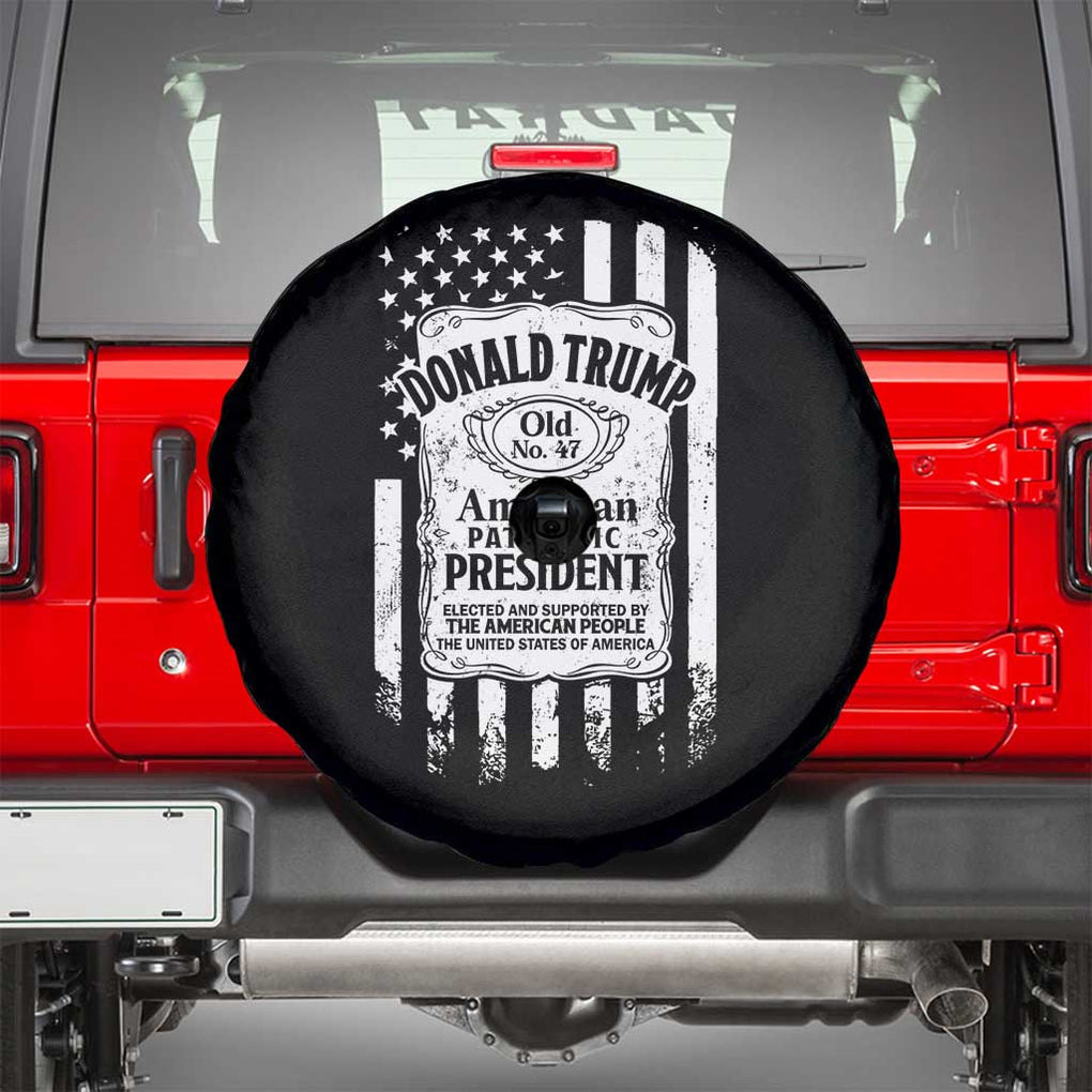 Trump 2024 Spare Tire Cover Old No.47 American Patriotic President TS09 Black Print Your Wear
