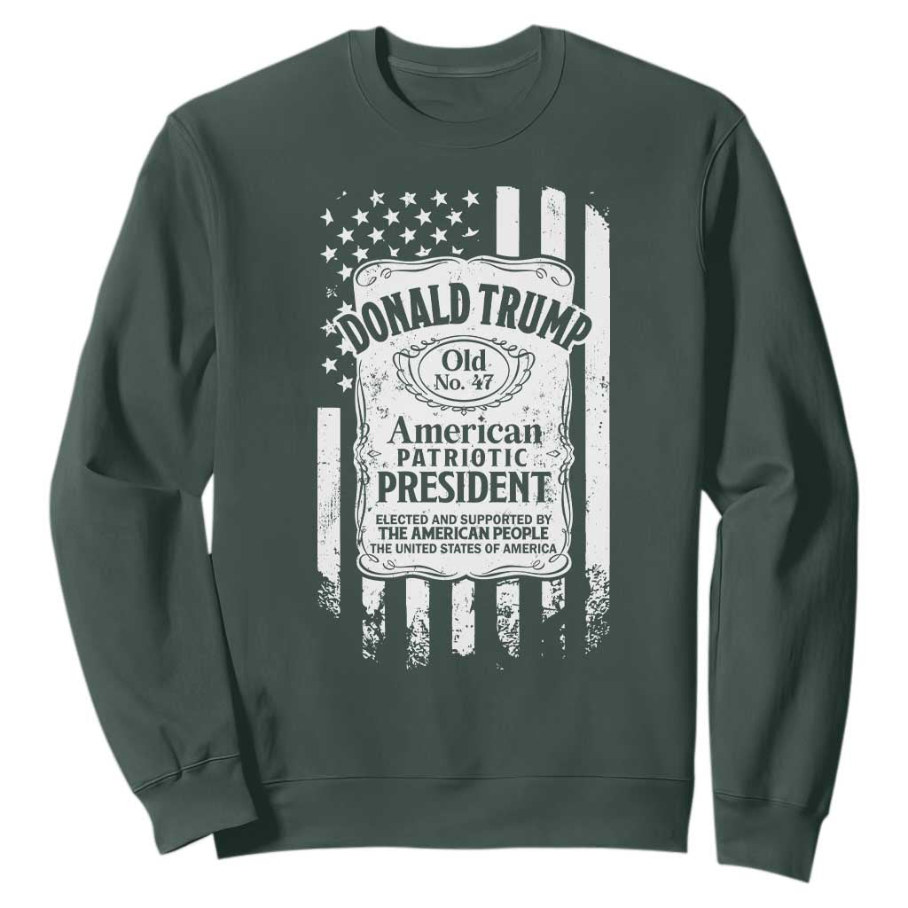 Trump 2024 Sweatshirt Old No.47 American Patriotic President TS09 Dark Forest Green Print Your Wear