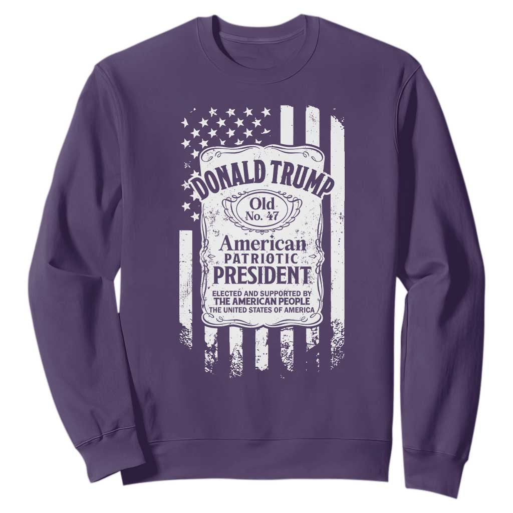 Trump 2024 Sweatshirt Old No.47 American Patriotic President TS09 Purple Print Your Wear