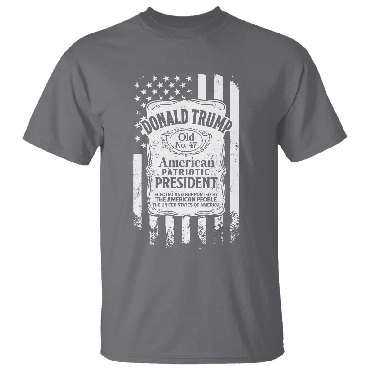 Trump 2024 T Shirt Old No.47 American Patriotic President TS09 Charcoal Print Your Wear