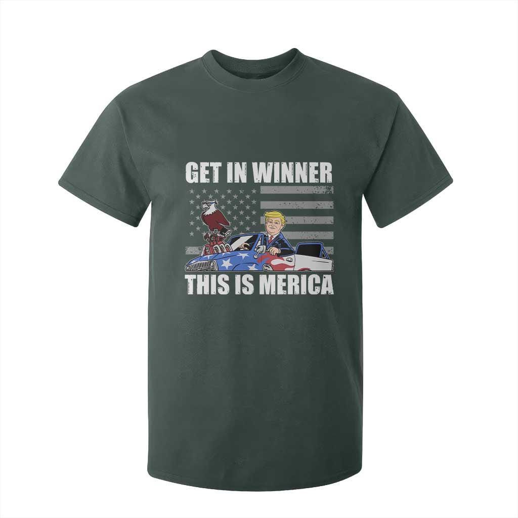 Funny Trump Won 2024 T Shirt For Kid Get In Winner This Is Merica TS09 Dark Forest Green Print Your Wear