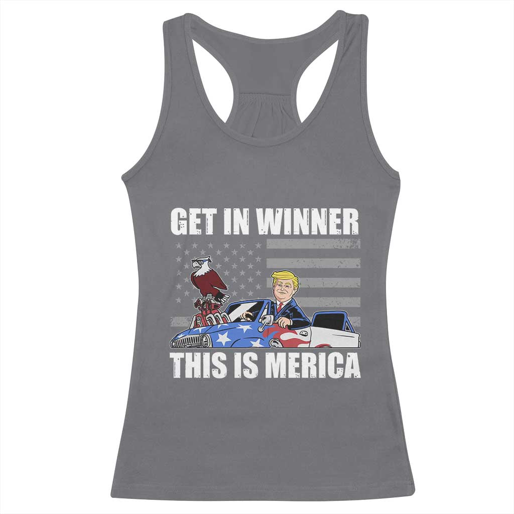 Funny Trump Won 2024 Racerback Tank Top Get In Winner This Is Merica TS09 Charcoal Print Your Wear