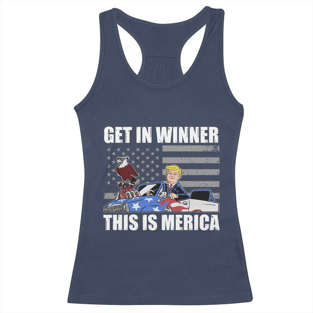 Funny Trump Won 2024 Racerback Tank Top Get In Winner This Is Merica TS09 Navy Print Your Wear