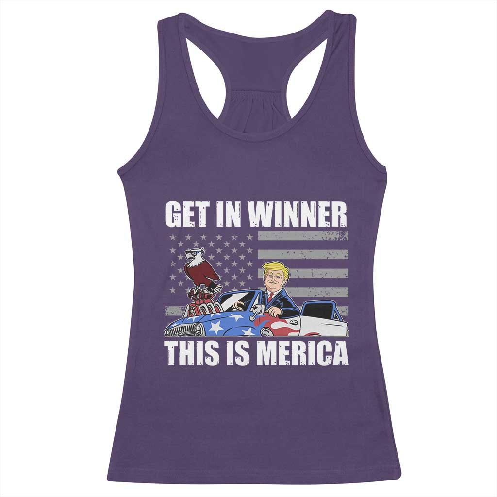 Funny Trump Won 2024 Racerback Tank Top Get In Winner This Is Merica TS09 Purple Print Your Wear