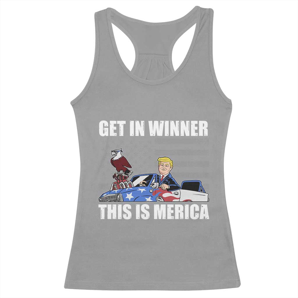 Funny Trump Won 2024 Racerback Tank Top Get In Winner This Is Merica TS09 Sport Gray Print Your Wear
