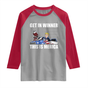 Funny Trump Won 2024 Raglan Shirt Get In Winner This Is Merica TS09 Sport Gray Red Print Your Wear