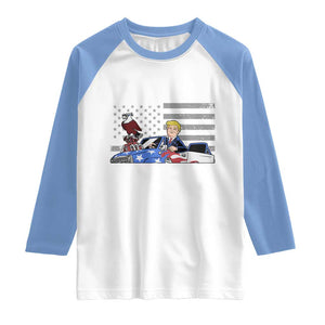 Funny Trump Won 2024 Raglan Shirt Get In Winner This Is Merica TS09 White Carolina Blue Print Your Wear