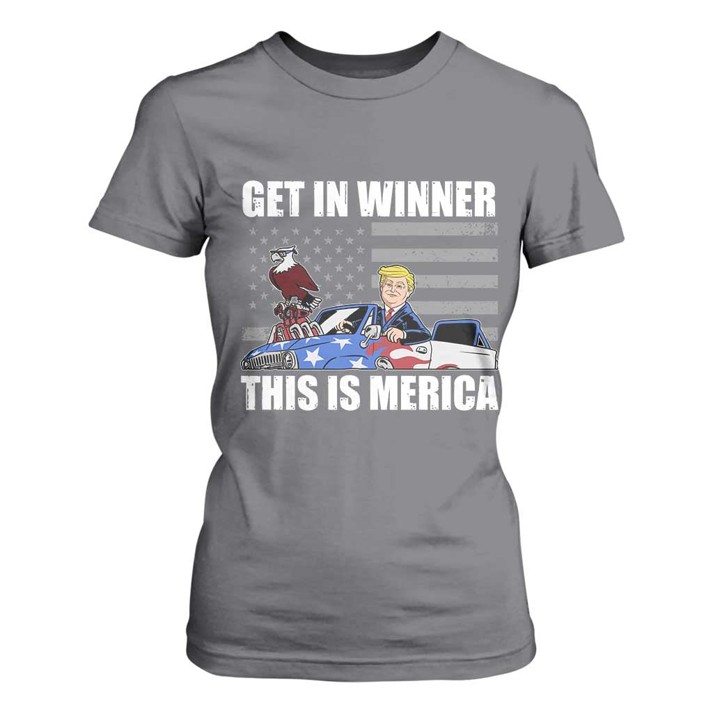 Funny Trump Won 2024 T Shirt For Women Get In Winner This Is Merica TS09 Charcoal Print Your Wear