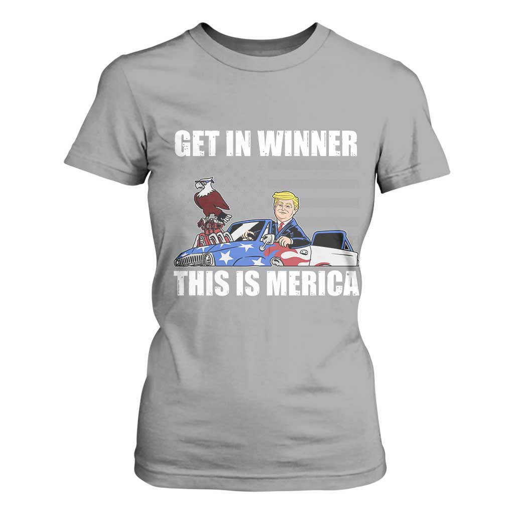 Funny Trump Won 2024 T Shirt For Women Get In Winner This Is Merica TS09 Sport Gray Print Your Wear