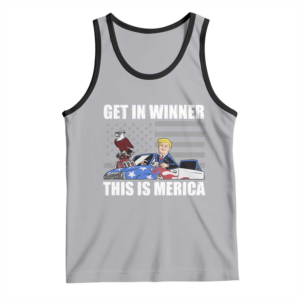 Funny Trump Won 2024 Tank Top Get In Winner This Is Merica TS09 Athletic Heather Black Print Your Wear