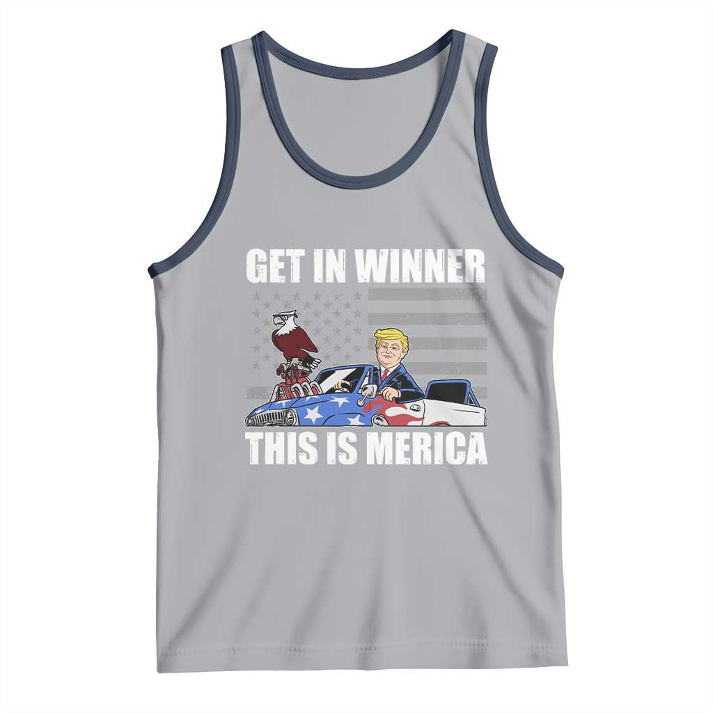 Funny Trump Won 2024 Tank Top Get In Winner This Is Merica TS09 Athletic Heather Navy Print Your Wear