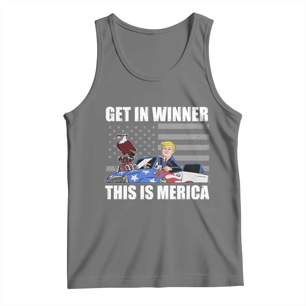 Funny Trump Won 2024 Tank Top Get In Winner This Is Merica TS09 Black Heather Print Your Wear