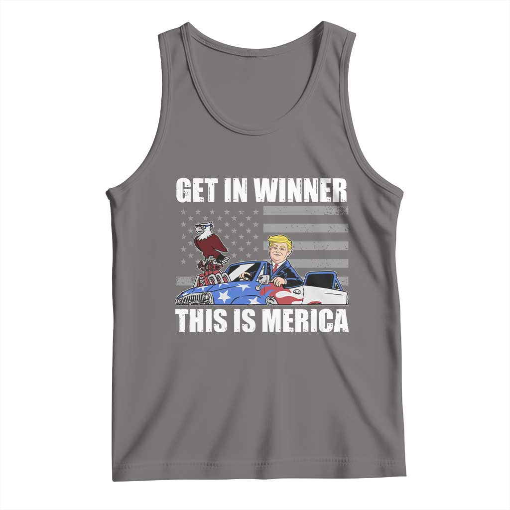 Funny Trump Won 2024 Tank Top Get In Winner This Is Merica TS09 Deep Heather Print Your Wear