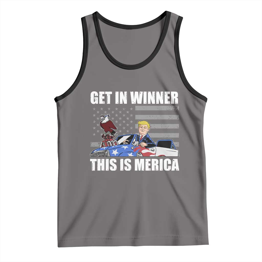 Funny Trump Won 2024 Tank Top Get In Winner This Is Merica TS09 Deep Heather Black Print Your Wear