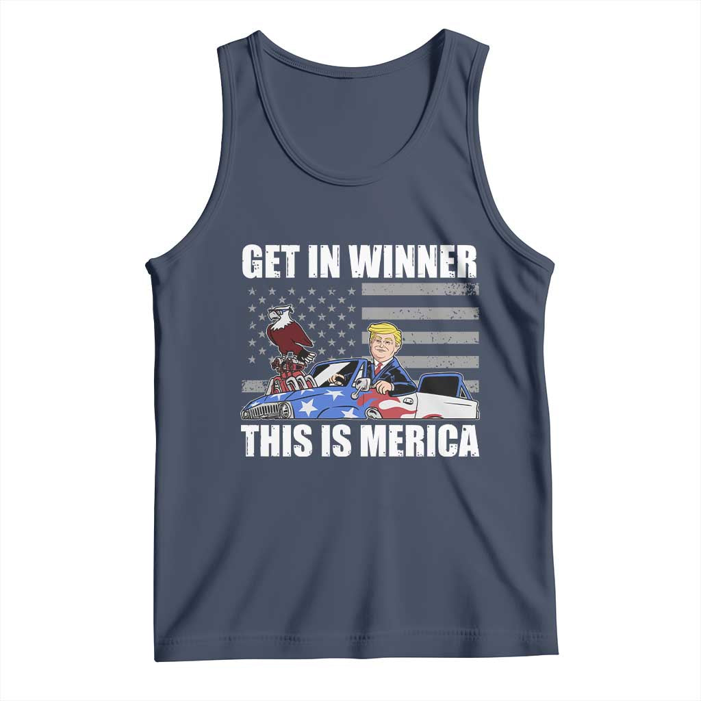 Funny Trump Won 2024 Tank Top Get In Winner This Is Merica TS09 Navy Print Your Wear