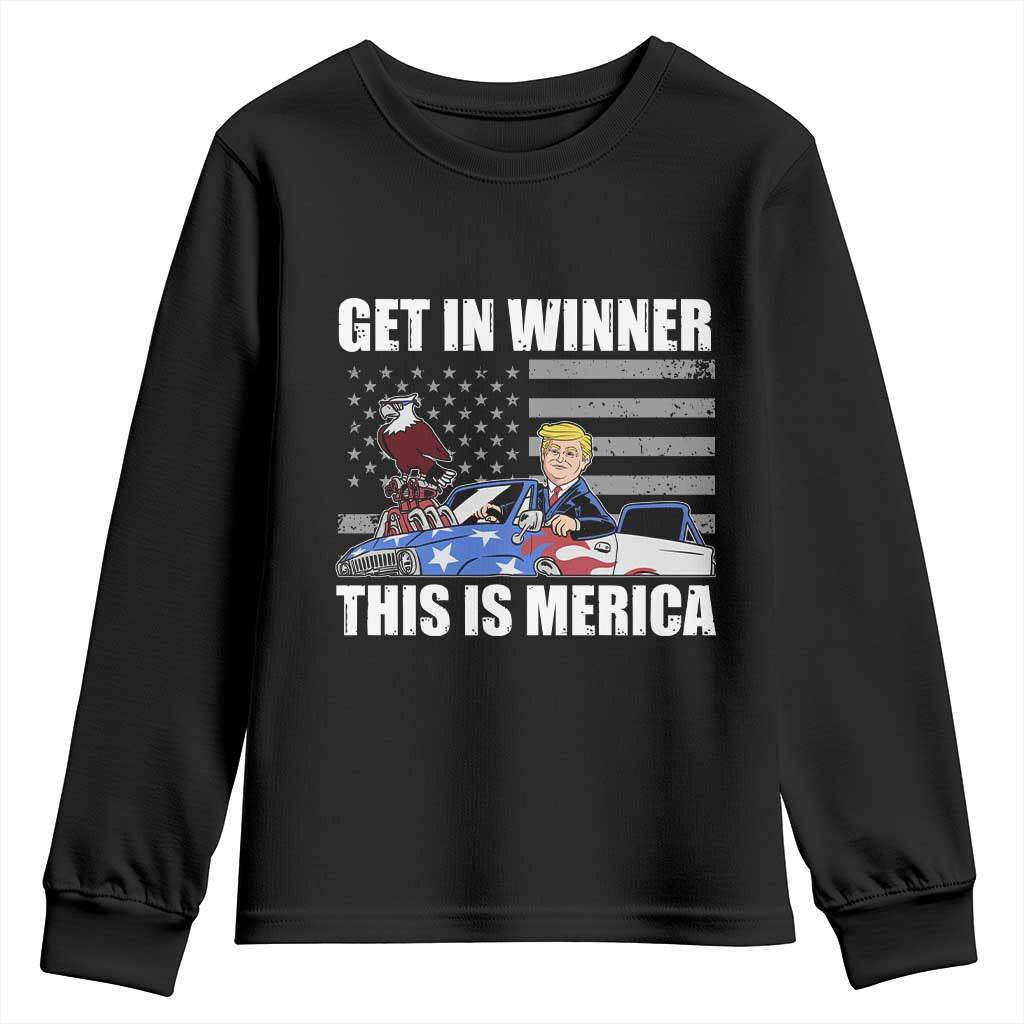 Funny Trump Won 2024 Youth Sweatshirt Get In Winner This Is Merica TS09 Black Print Your Wear
