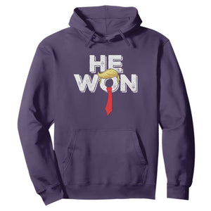 Funny Trump Won 2024 Hoodie He Won 47th President American Patriotic TS09 Purple Print Your Wear