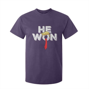 Funny Trump Won 2024 T Shirt For Kid He Won 47th President American Patriotic TS09 Purple Print Your Wear