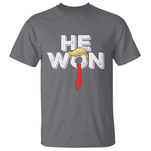Funny Trump Won 2024 T Shirt He Won 47th President American Patriotic TS09 Charcoal Print Your Wear