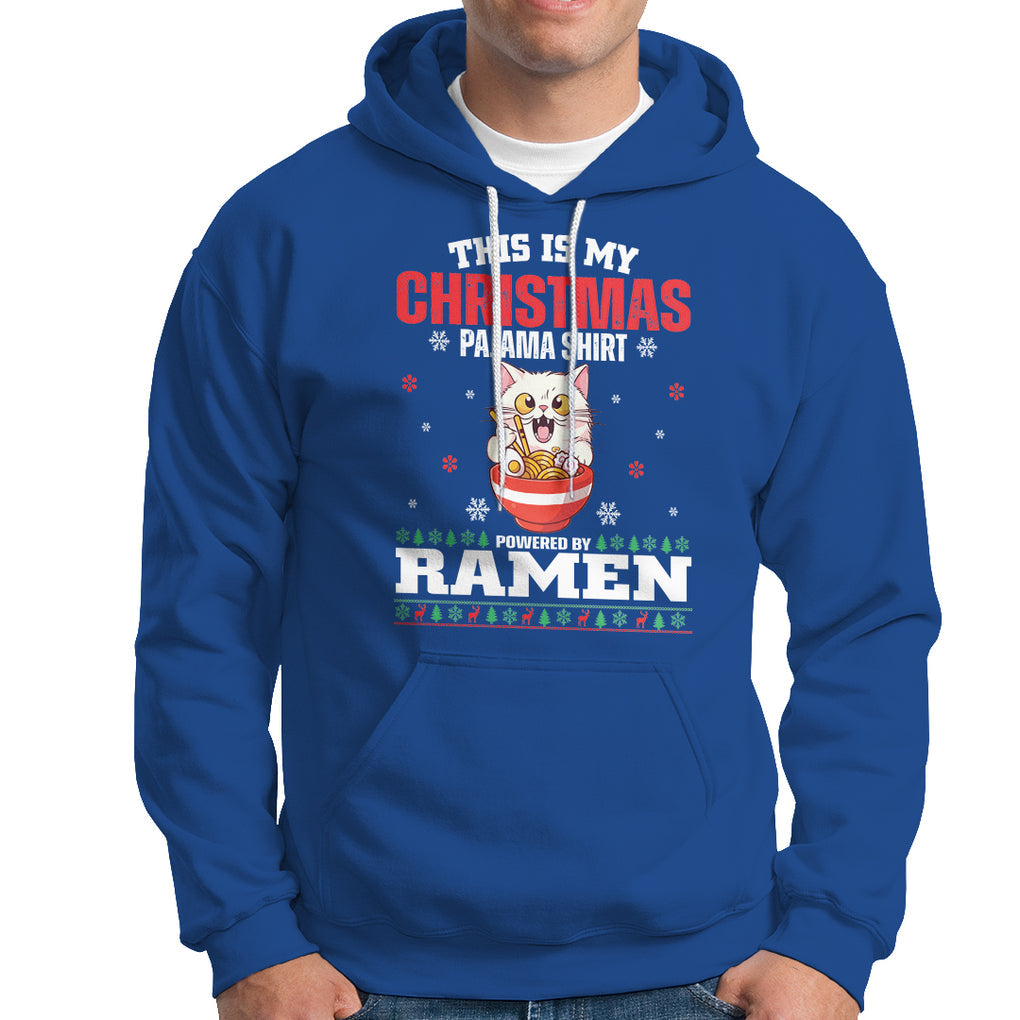 Kawaii Cat Powered By Ramen Christmas Japanese Noodle Hoodie TS09 Royal Blue Printyourwear
