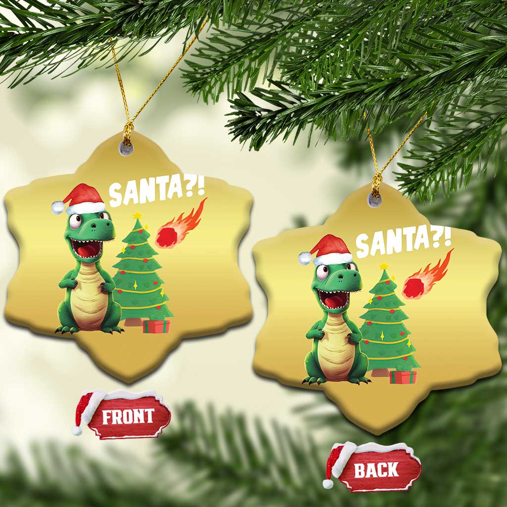 Funny Xmas Dinosaurs Extinction Christmas Ornament Is That Santa Cute Dino TS09 Snow Flake Gold Print Your Wear