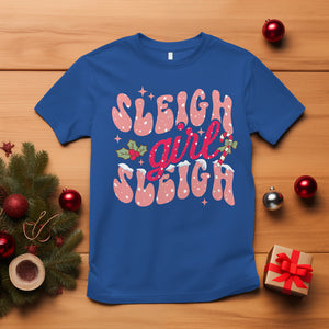 Sleigh Girl Sleigh Christmas Festive Winter Holiday Party T Shirt TS09 Royal Blue Printyourwear