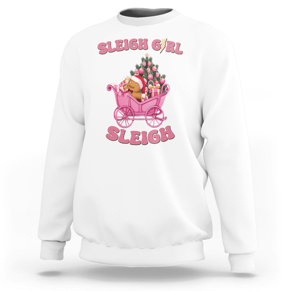 Sleigh Girl Sleigh Christmas Groovy Gingerbread Man Xmas Holidays Sweatshirt TS09 White Printyourwear
