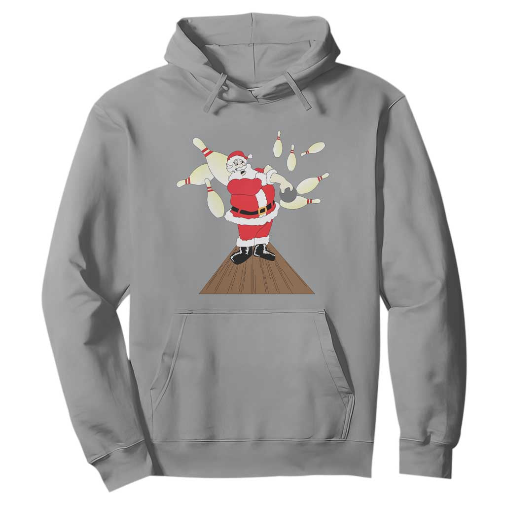 Christmas Bowling Hoodie Funny Santa Playing Bowling Merry Christmas TS09 Sport Gray Print Your Wear
