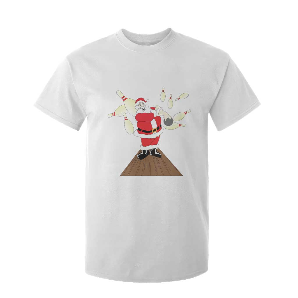 Christmas Bowling T Shirt For Kid Funny Santa Playing Bowling Merry Christmas TS09 White Print Your Wear