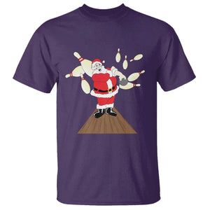 Christmas Bowling T Shirt Funny Santa Playing Bowling Merry Christmas TS09 Purple Print Your Wear
