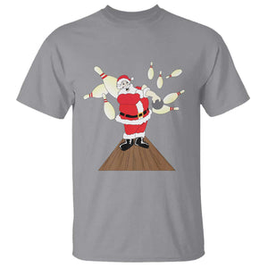 Christmas Bowling T Shirt Funny Santa Playing Bowling Merry Christmas TS09 Sport Gray Print Your Wear