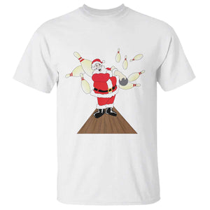 Christmas Bowling T Shirt Funny Santa Playing Bowling Merry Christmas TS09 White Print Your Wear