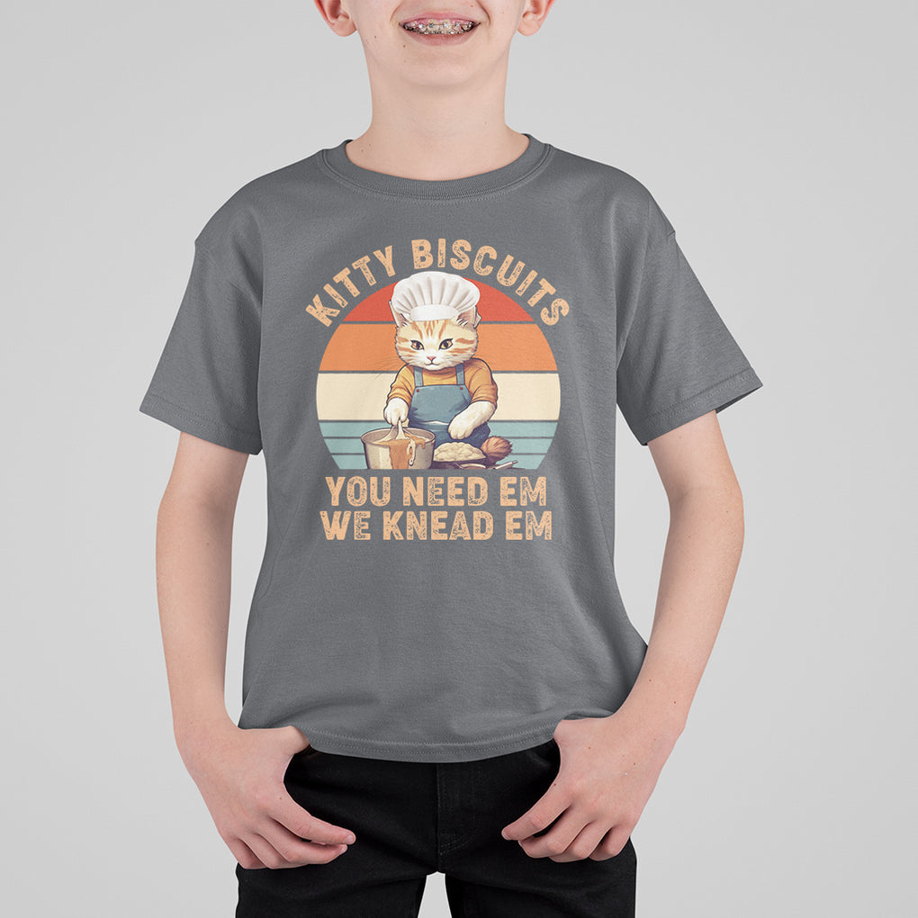 Kitty Biscuits You Need Em We Knead Em Vintage T Shirt For Kid TS09 Charcoal Printyourwear