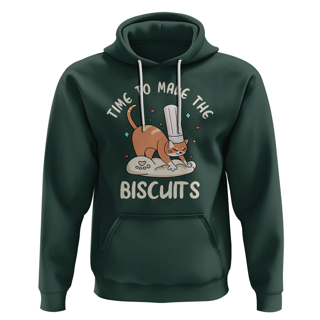 Cute Kitty Time To Make The Biscuits Cat Lover Hoodie TS09 Dark Forest Green Printyourwear