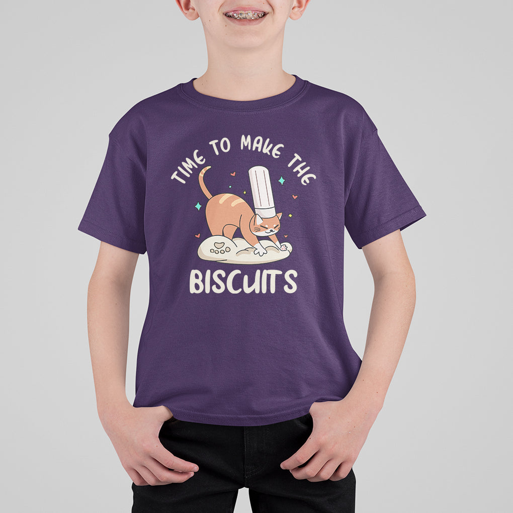 Cute Kitty Time To Make The Biscuits Cat Lover T Shirt For Kid TS09 Purple Printyourwear