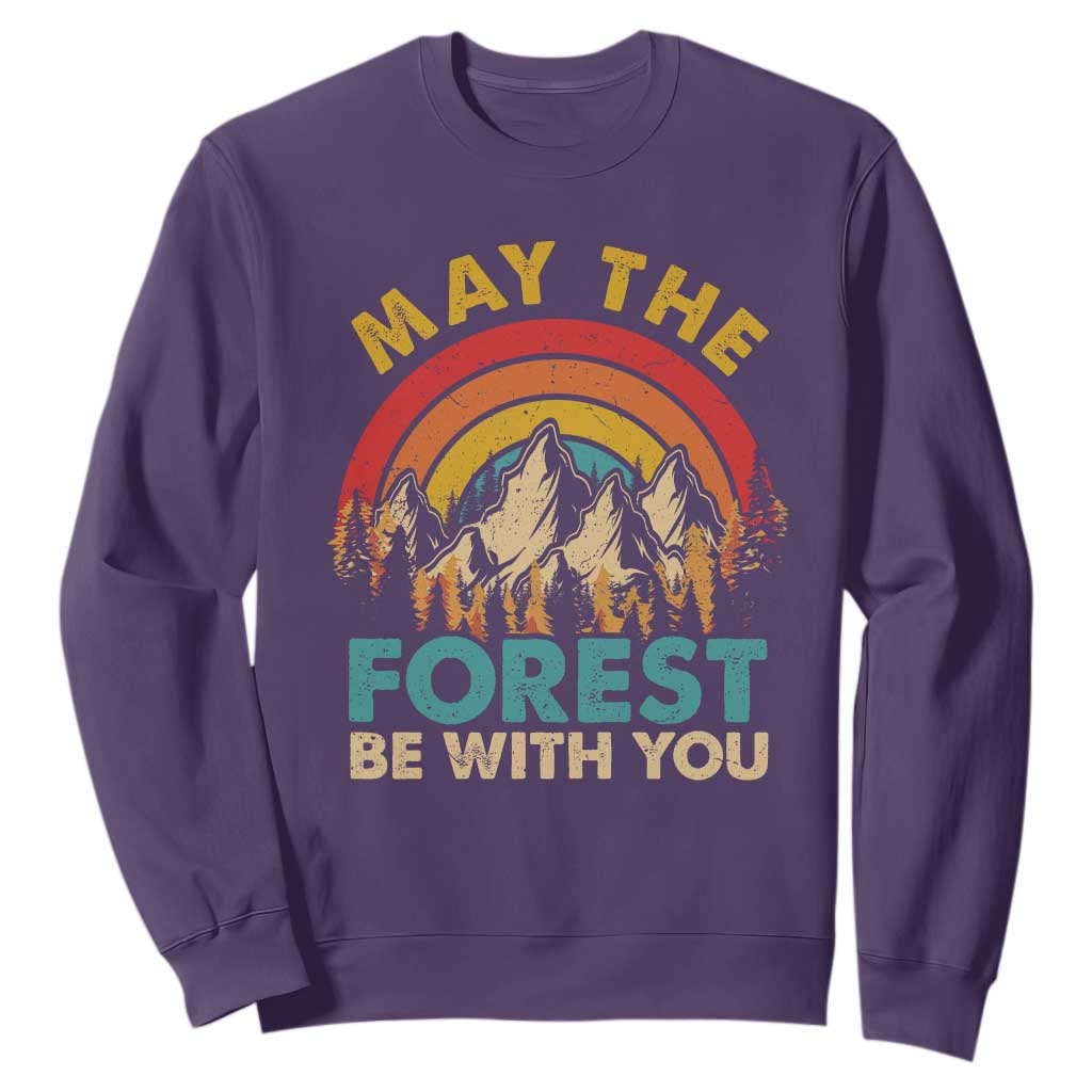 Nature Lover Sweatshirt May The Forest Be With You Earth Day TS09 Purple Print Your Wear