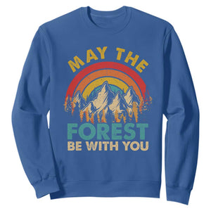 Nature Lover Sweatshirt May The Forest Be With You Earth Day TS09 Royal Blue Print Your Wear