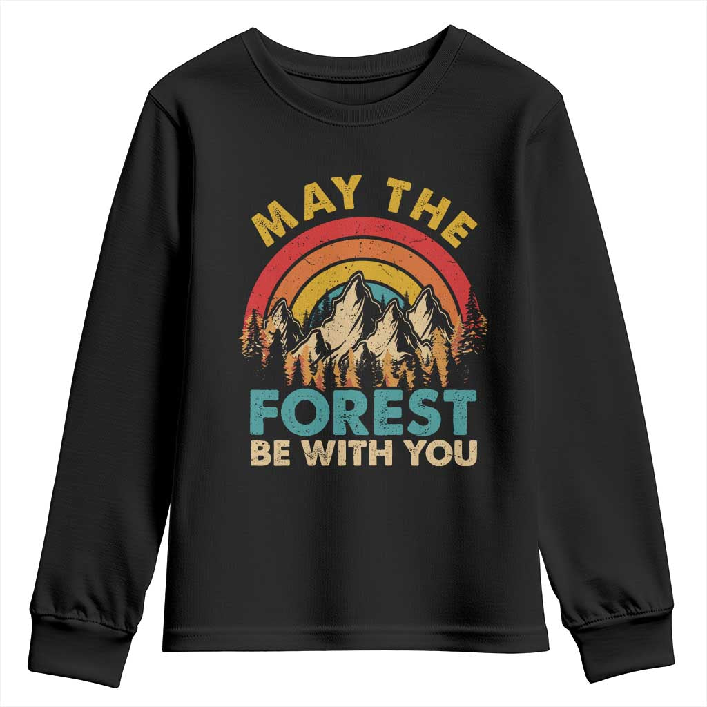 Nature Lover Youth Sweatshirt May The Forest Be With You Earth Day TS09 Black Print Your Wear