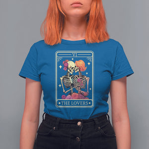 The Lovers Goth Tie Dye Kissing Lesbian Skeletons T Shirt For Women TS09 Royal Blue Printyourwear