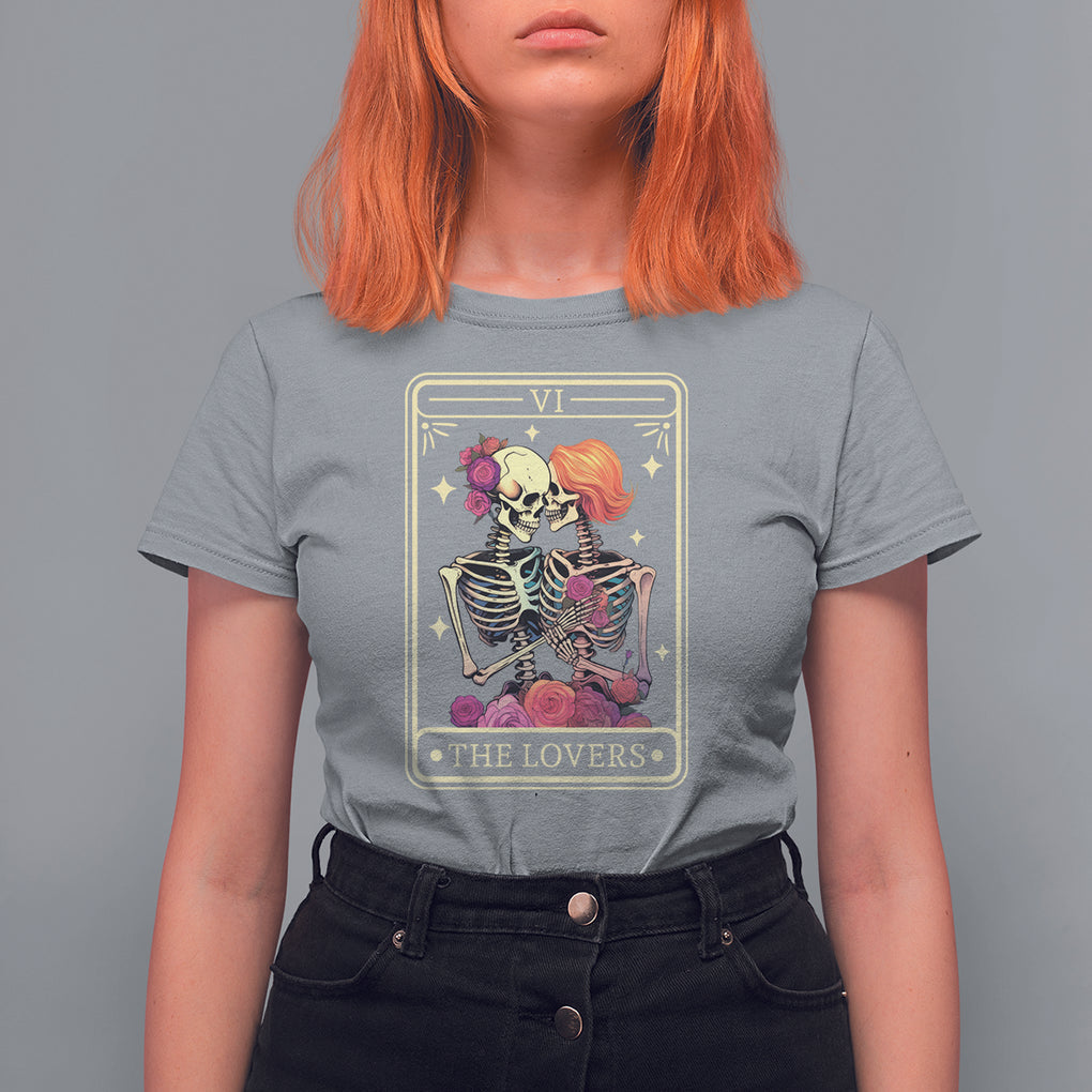 The Lovers Goth Tie Dye Kissing Lesbian Skeletons T Shirt For Women TS09 Sport Gray Printyourwear
