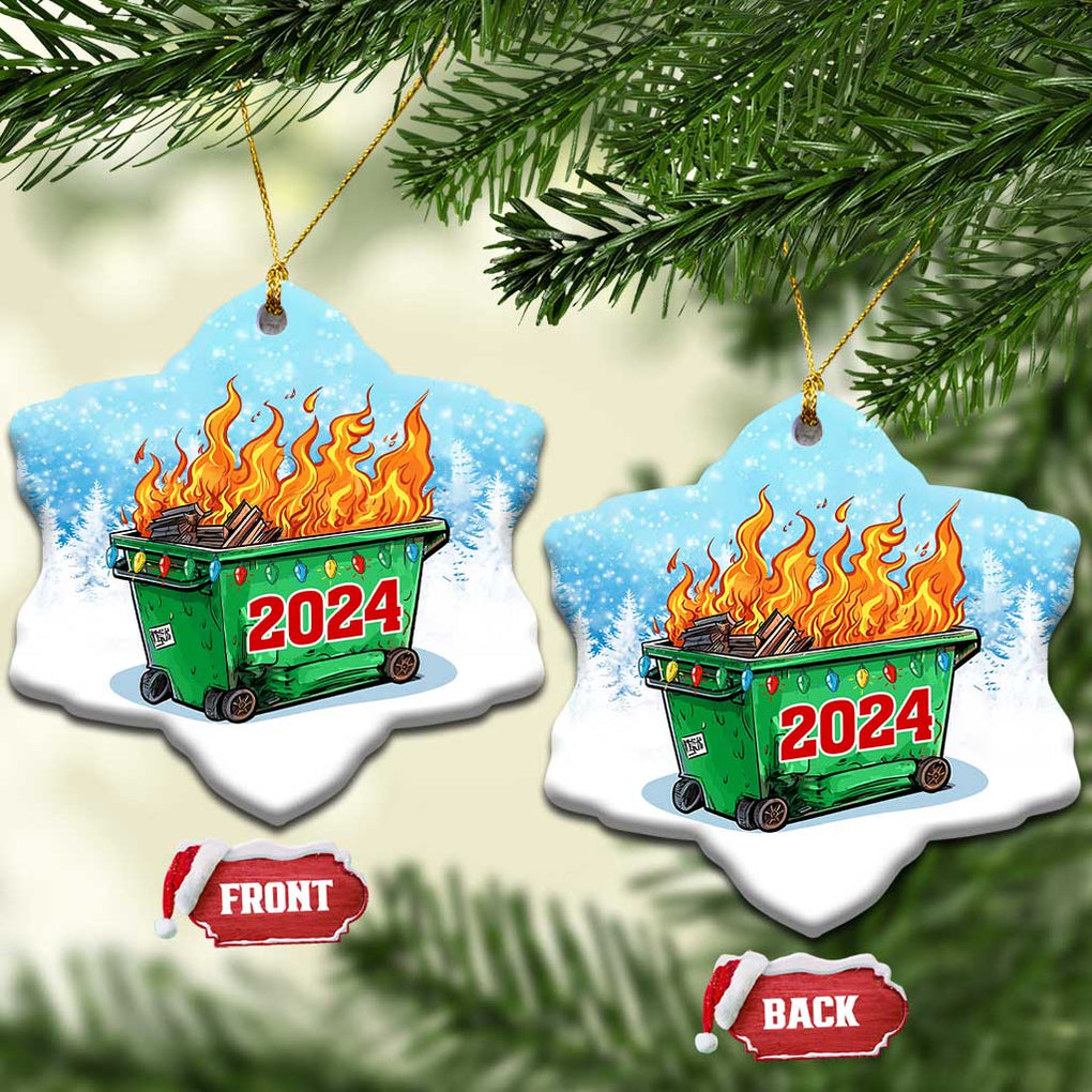 Funny Xmas Dumpster Fire 2024 Christmas Ornament TS09 Snow Flake Snow Print Your Wear